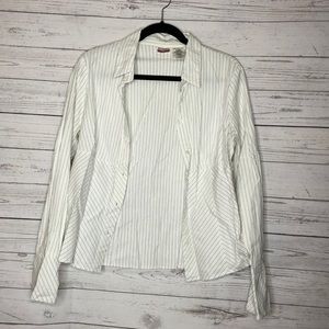 White pinstriped blouse